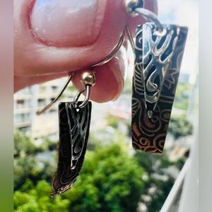 Cool Multi-Colored Metal Dangle Earrings